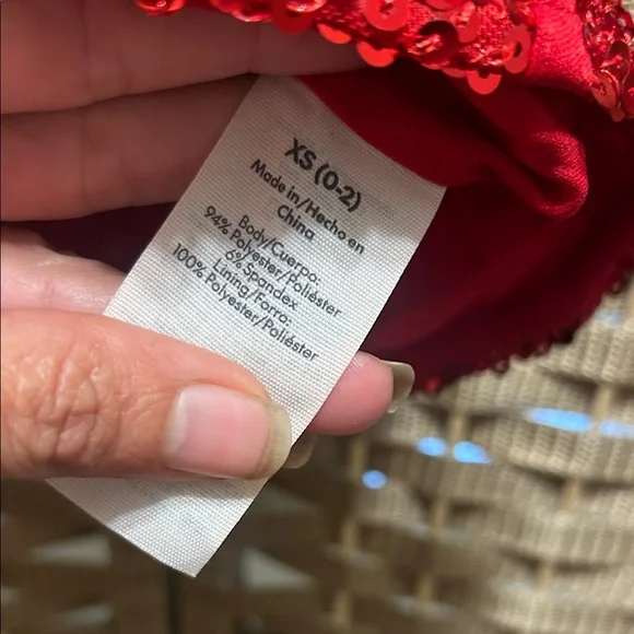 No Boundaries Red Sequin Bustier Crop Top - Picture 4 of 6